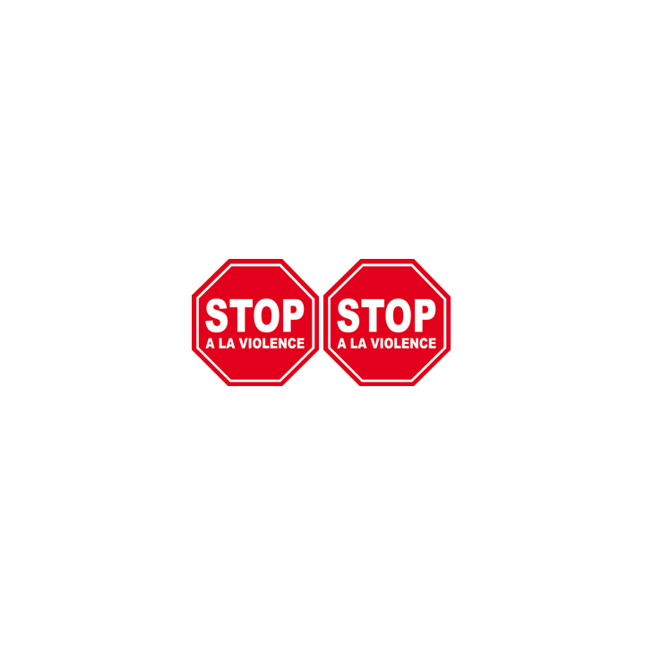 autocollant stop a la violence
