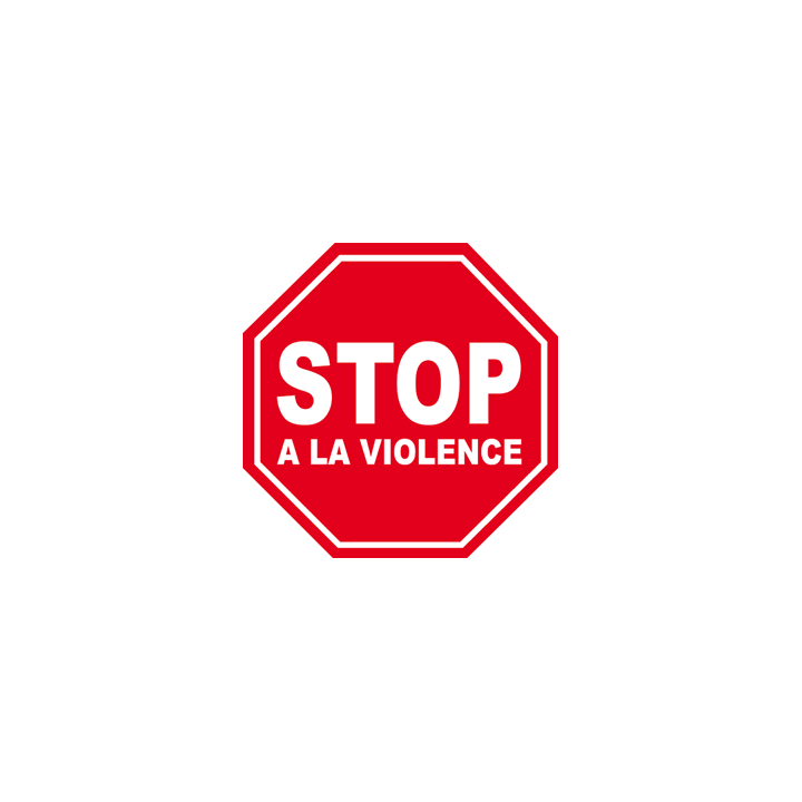 autocollant stop a la violence