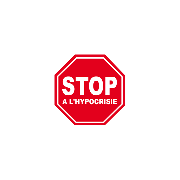 autocollant stop a l'hypocrisie