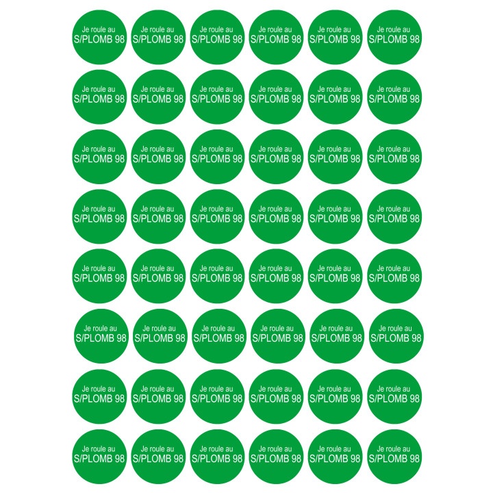 autocollant / sticker "SANS PLOMB 98"